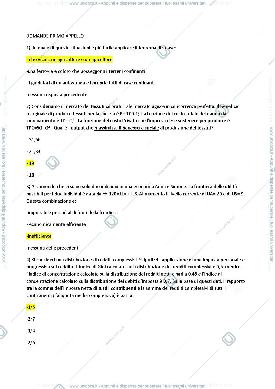 Anteprima pagina 1 — DOMANDE D'ESAME