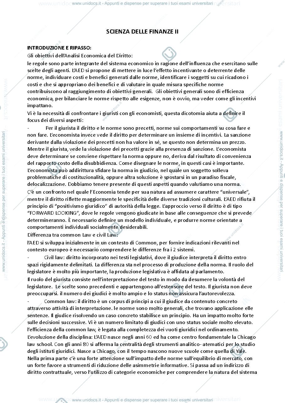 Anteprima pagina 1 — scienze della finanza 2