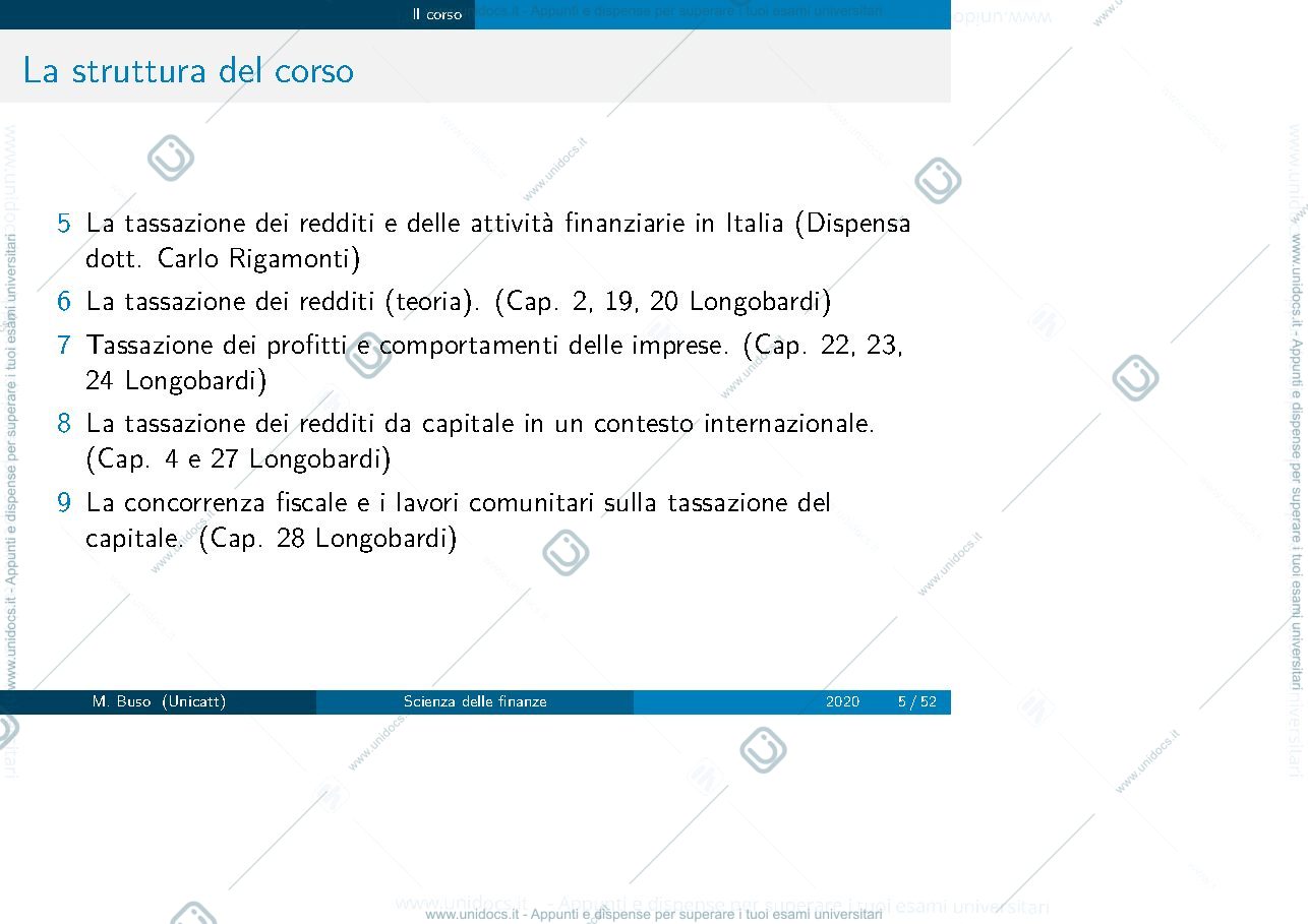 Anteprima pagina 5 — Slide complete scienza delle finanze 