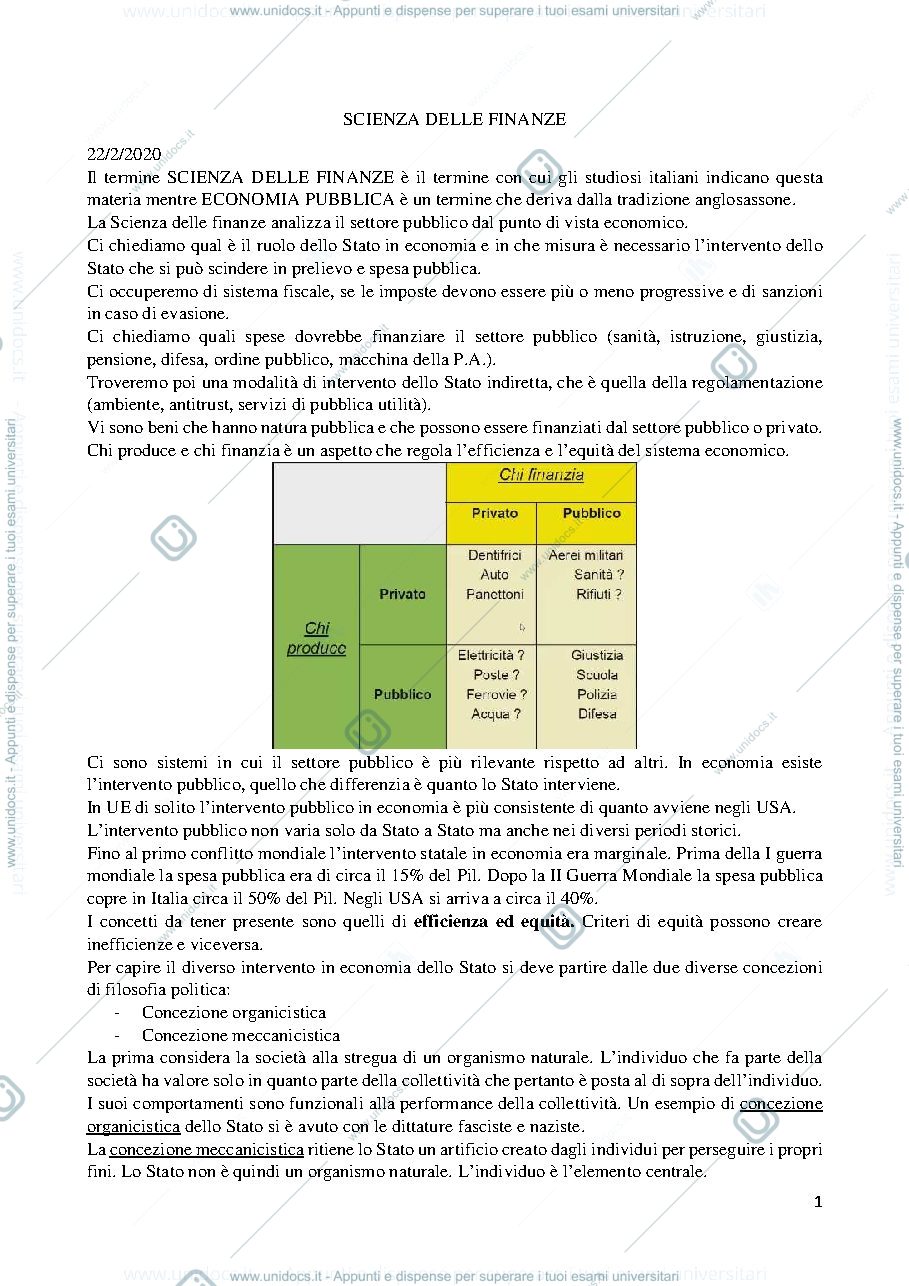 Anteprima pagina 1 — scienza delle finanze