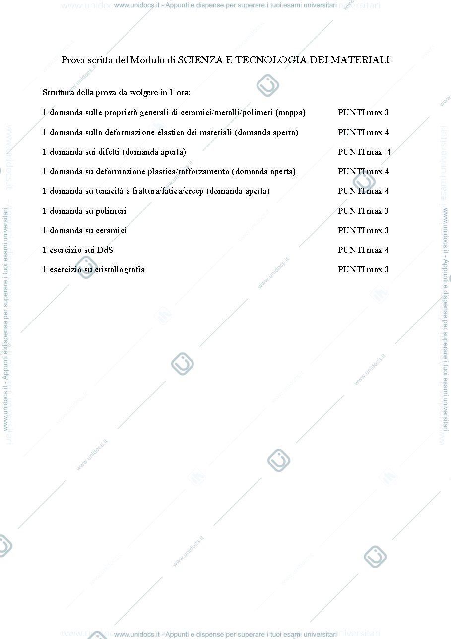 Anteprima pagina 1 — Esempio esame