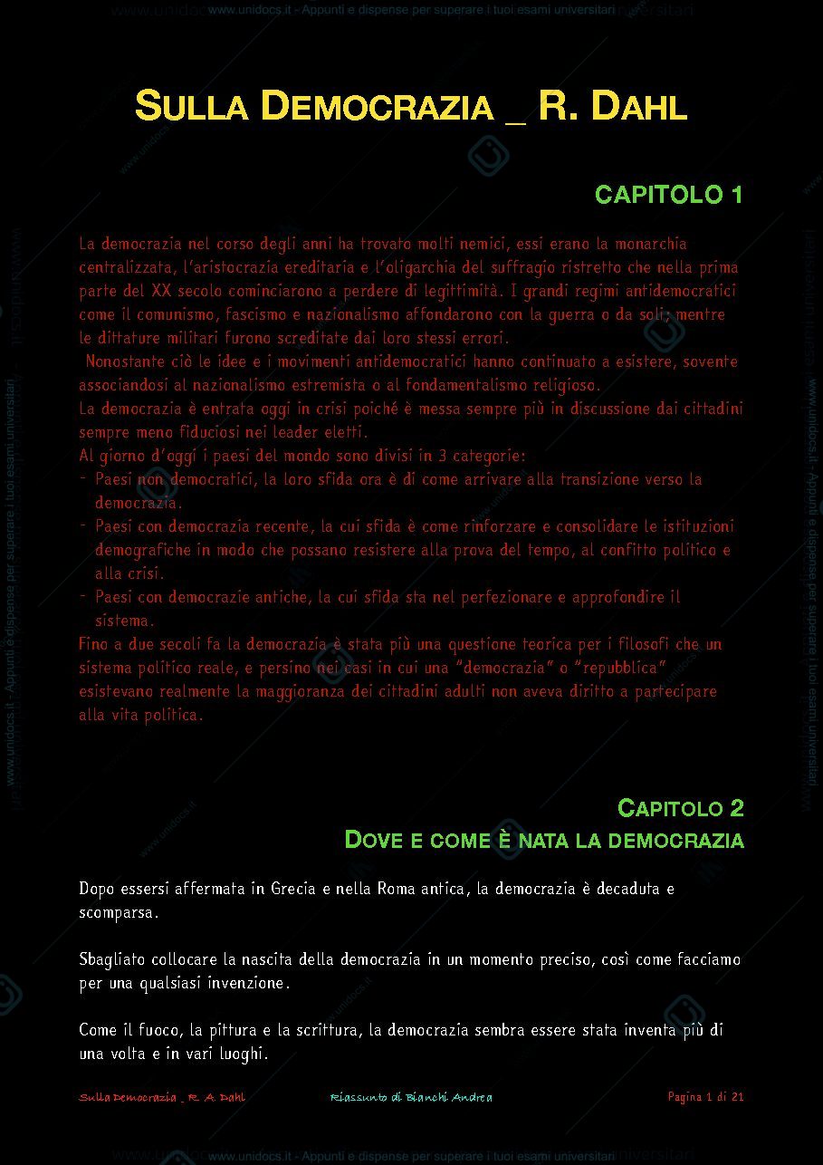 Anteprima pagina 1 — Sulla Democrazia