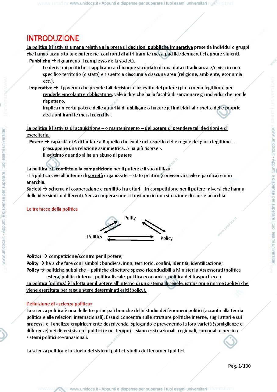 Anteprima pagina 1 — Scienza politica A-K