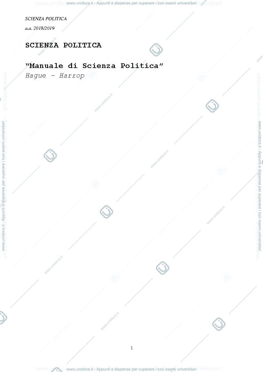 Anteprima pagina 1 — Scienza politica 2018/2019