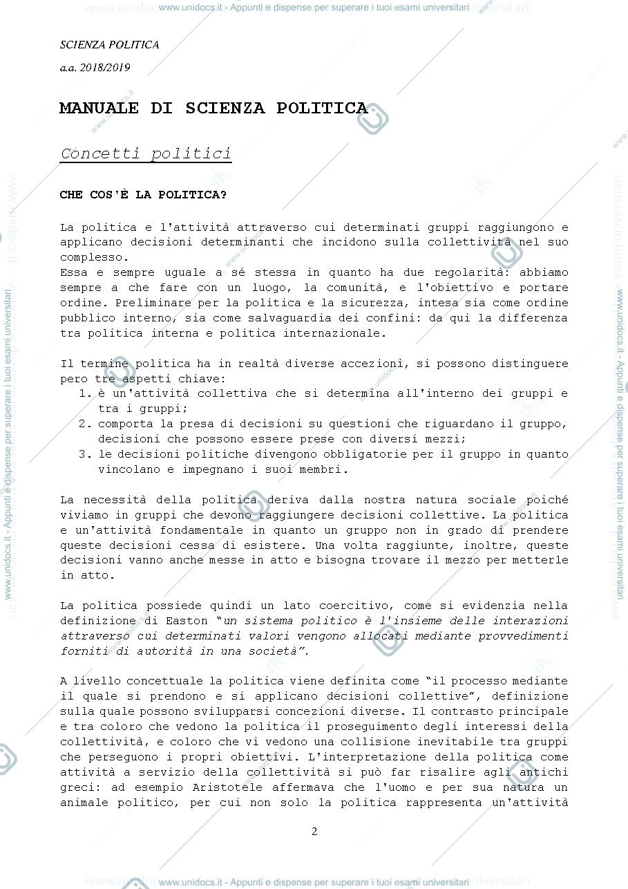Anteprima pagina 2 — Scienza politica 2018/2019