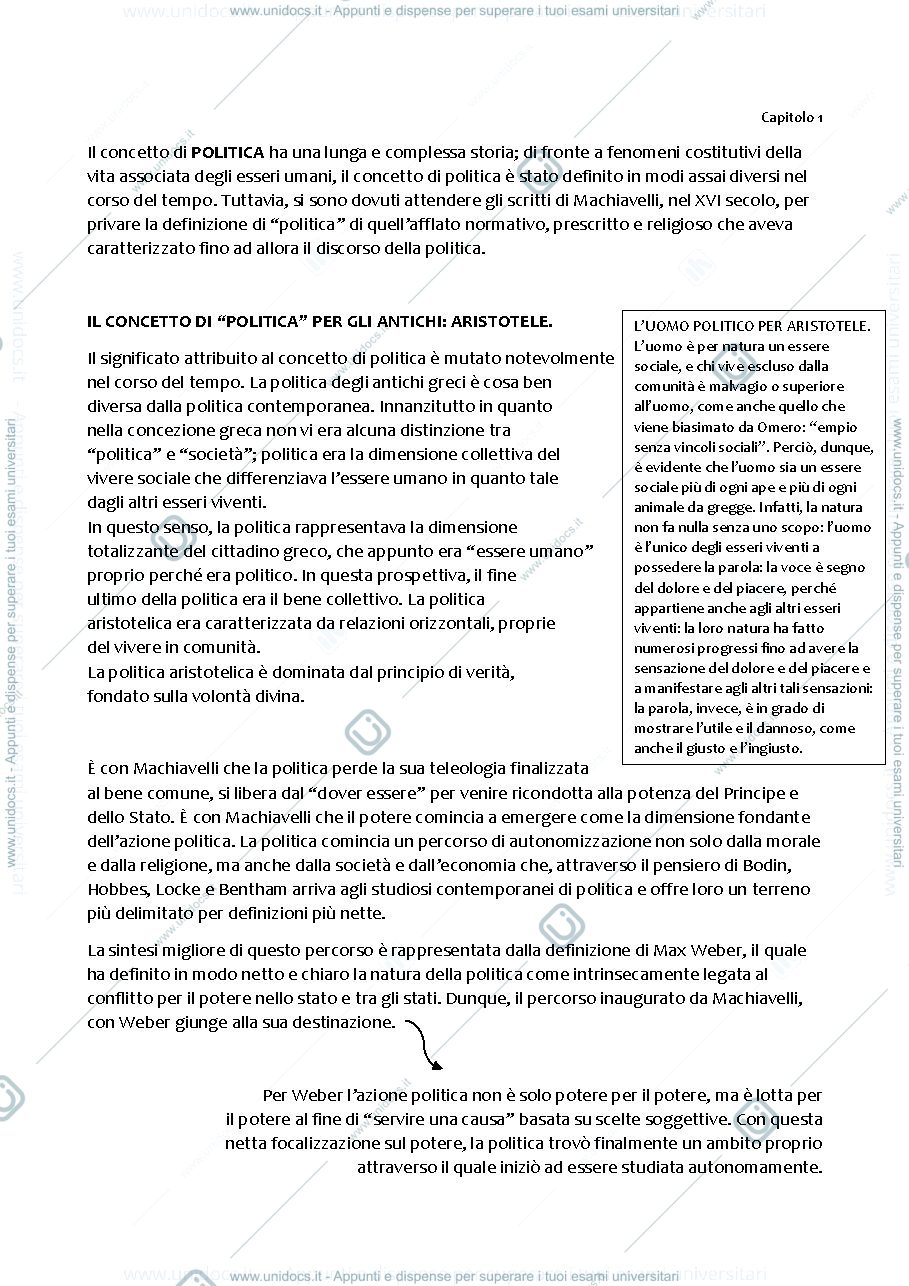 Anteprima pagina 1 — capitolo 1 scienza politica