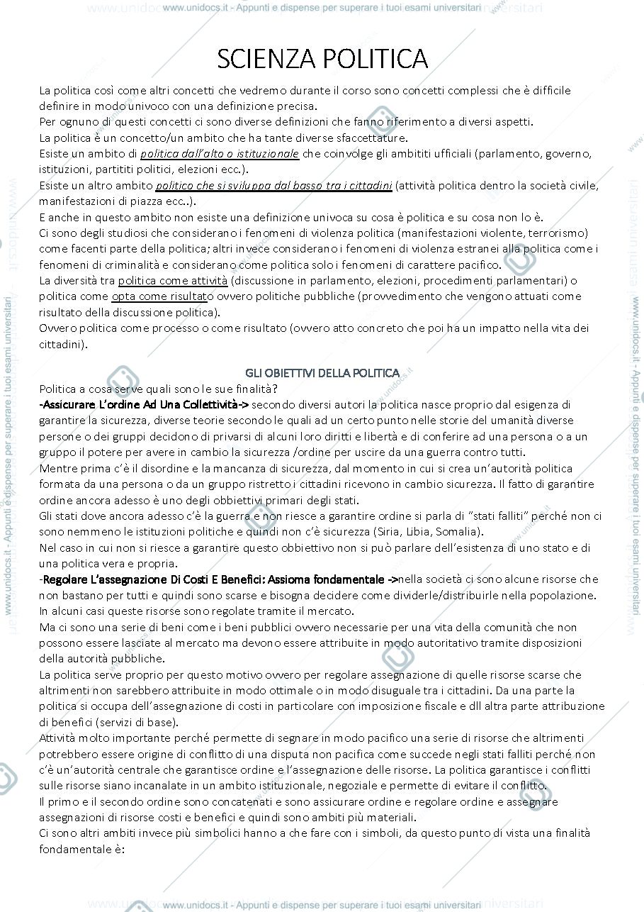 Anteprima pagina 1 — scienza politica