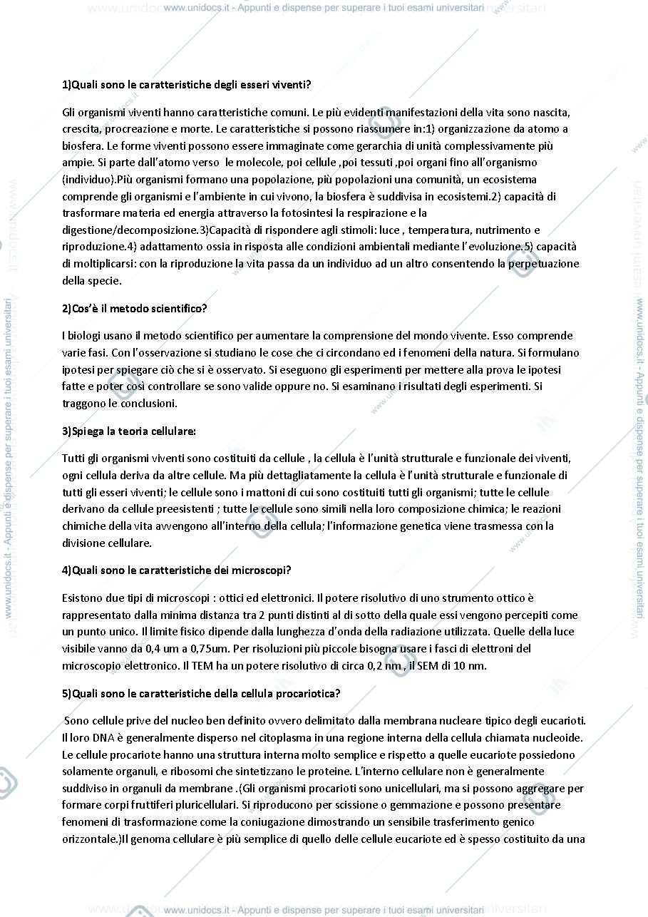 Anteprima pagina 1 —  biologia