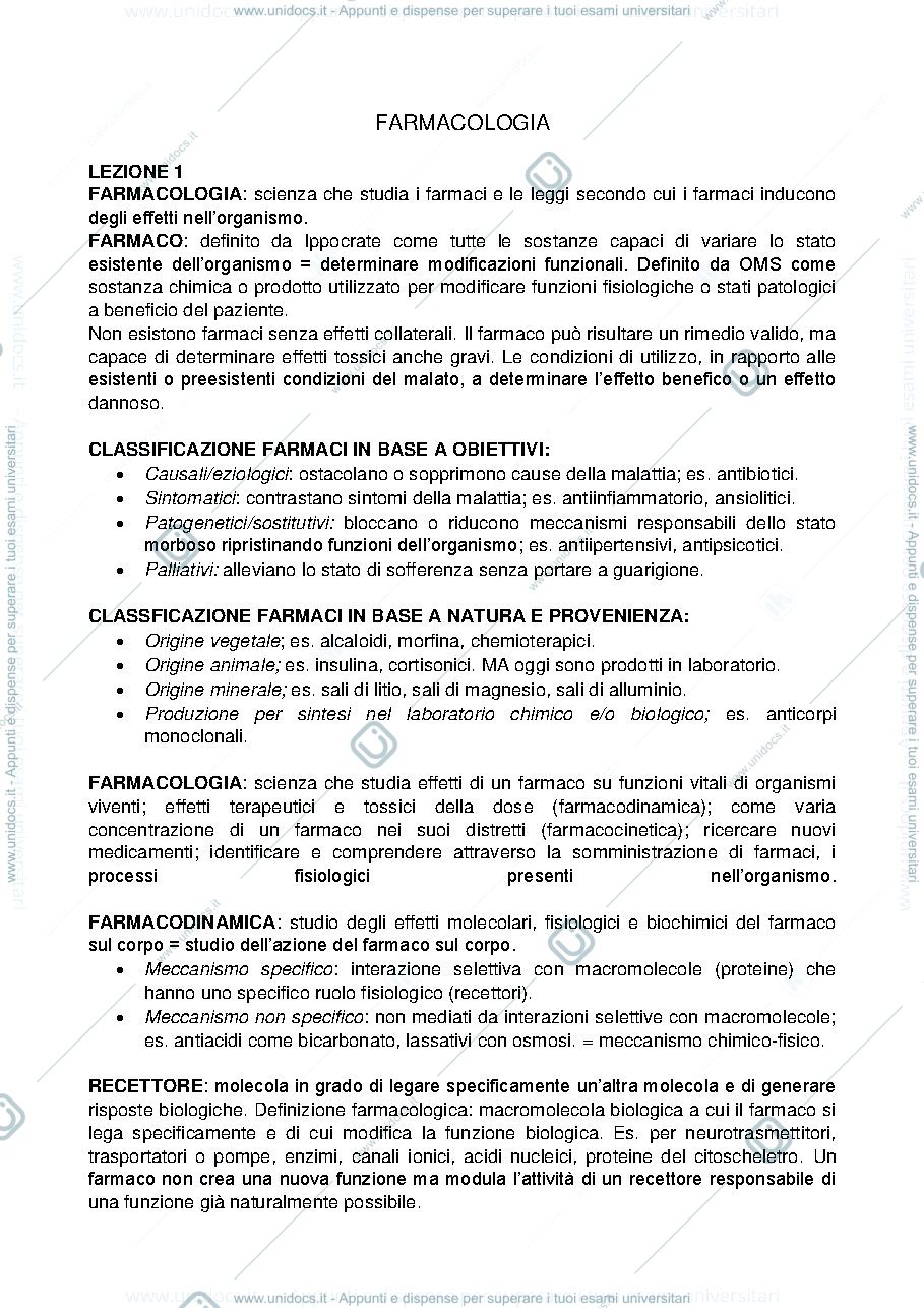 Anteprima pagina 1 — farmacologia