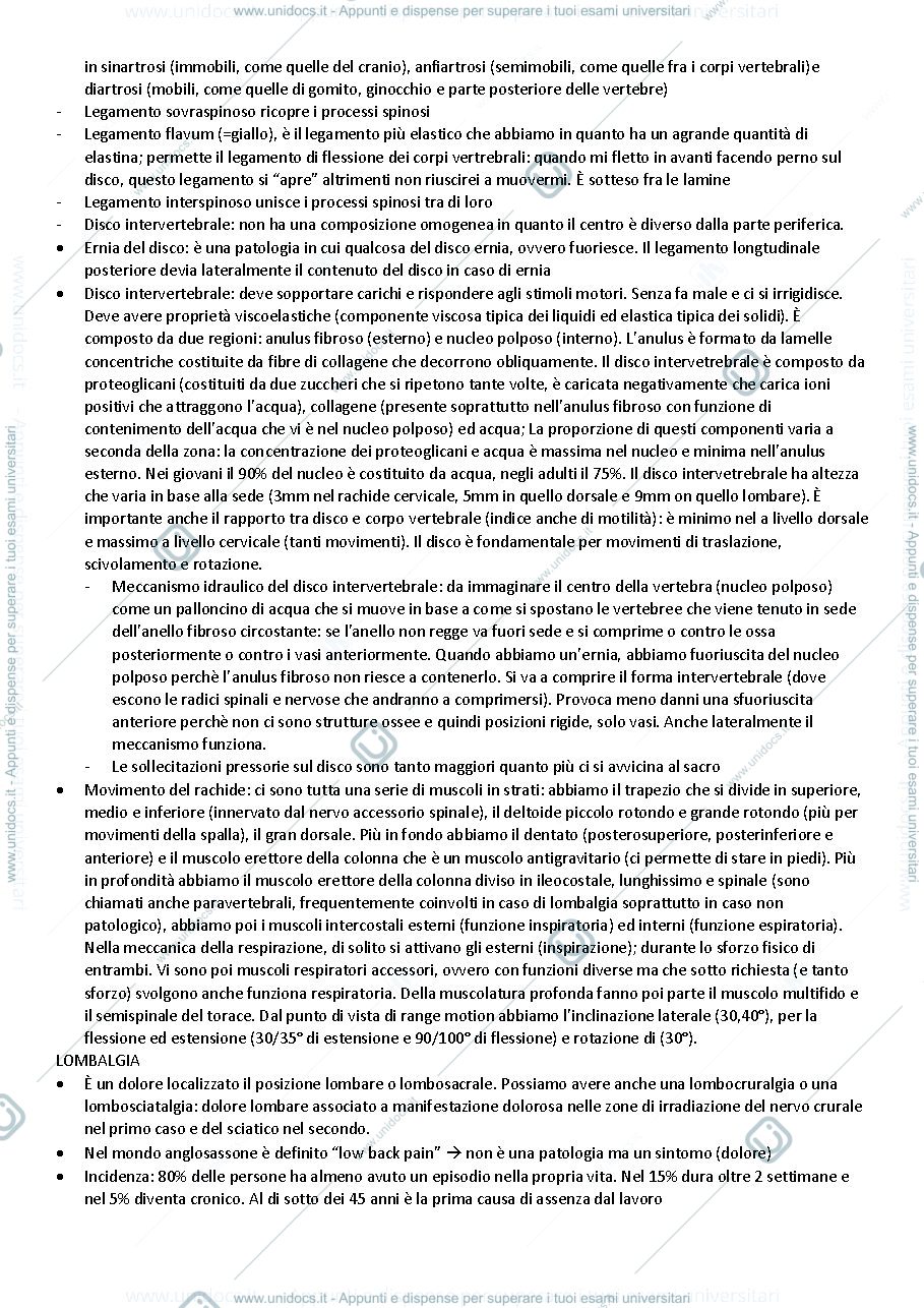 Anteprima pagina 2 — Apparato locomotore - il rachide