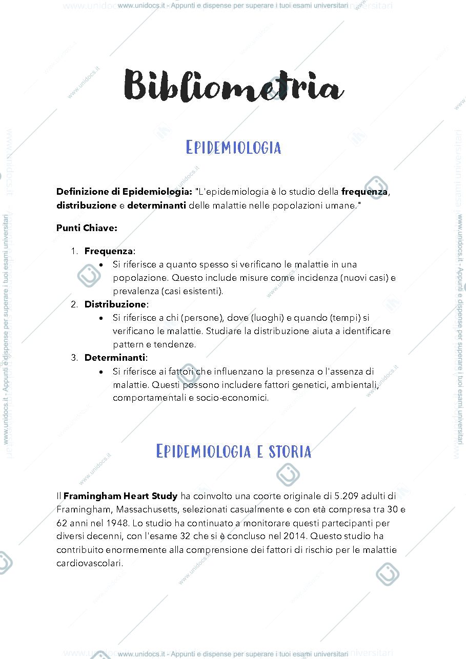 Anteprima pagina 1 — Appunti bibliometria