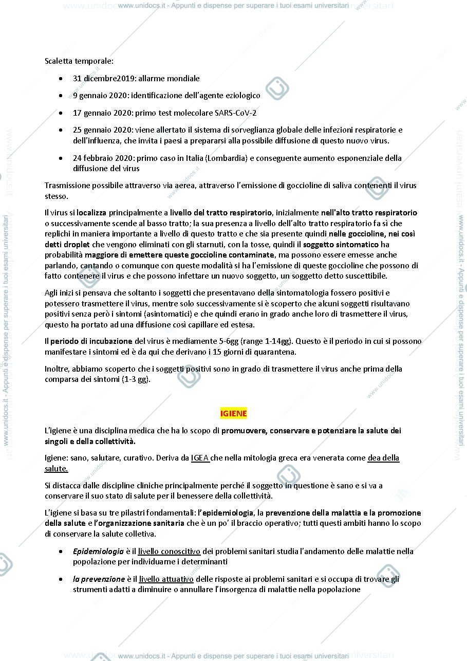 Anteprima pagina 2 — appunti di igiene 