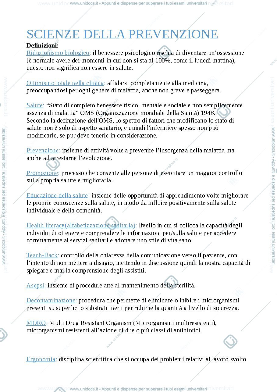 Anteprima pagina 1 — Scienze della prevenzione 