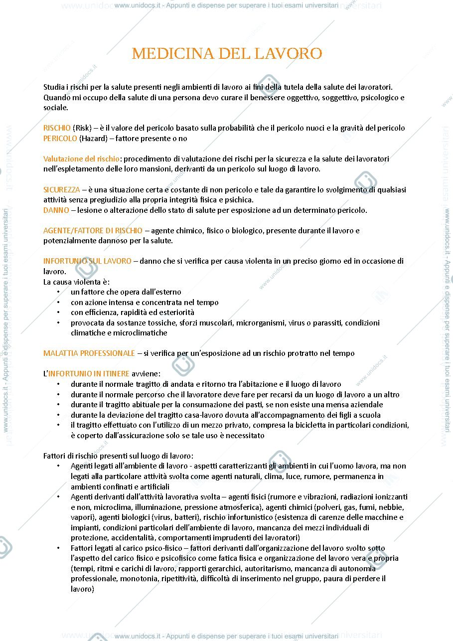 Anteprima pagina 1 — Medicina del lavoro
