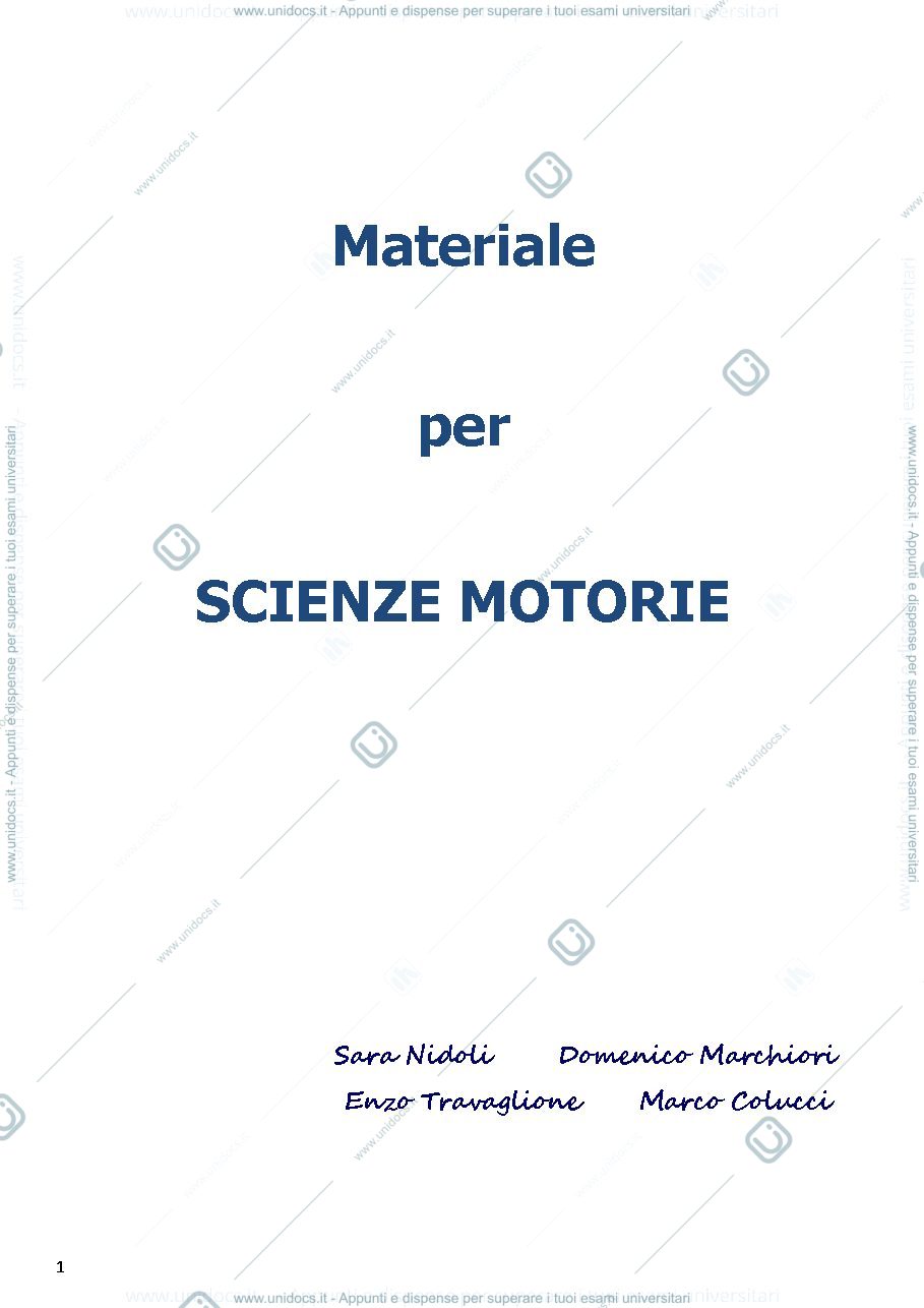 Anteprima pagina 1 — dispensa scienze motorie