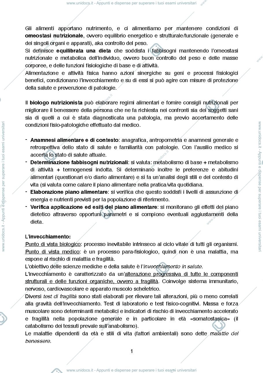 Anteprima pagina 1 — Scienze e tecniche dietetiche