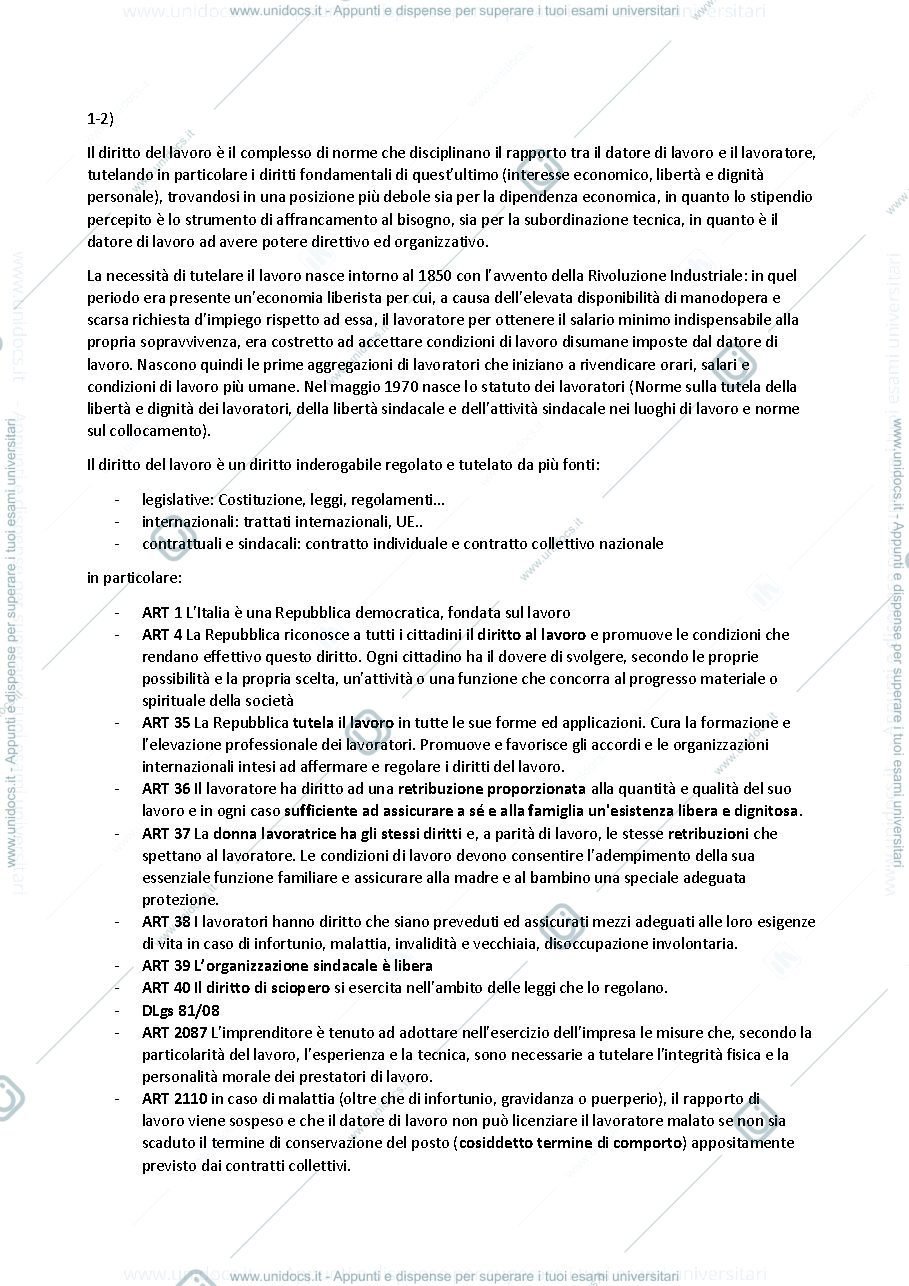 Anteprima pagina 2 — diritto del lavoro -palla