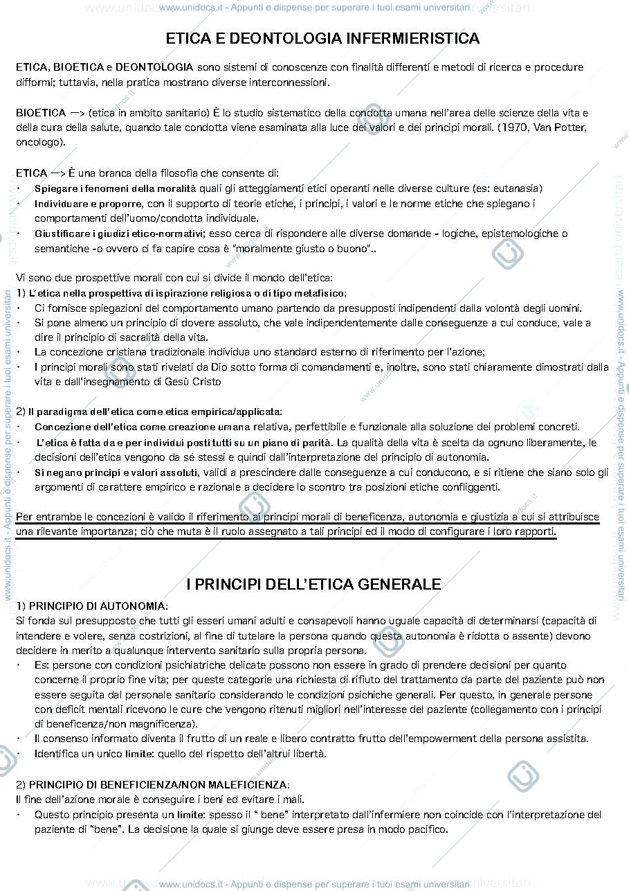 Anteprima pagina 2 — Appunti scienze infermieristiche generali (compreso deontologia)