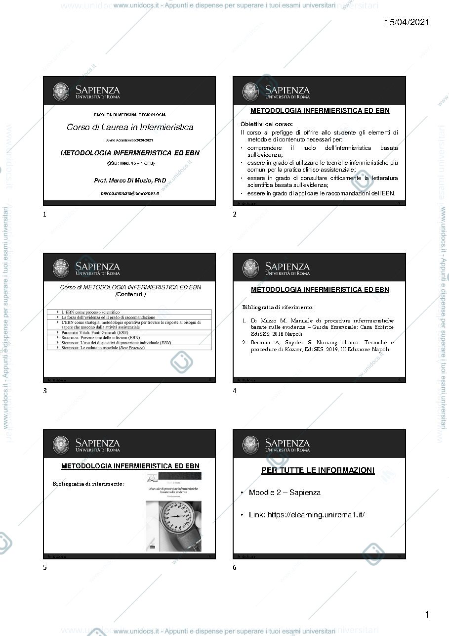 Anteprima pagina 1 — Fondamenti della ricerca infermieristica 