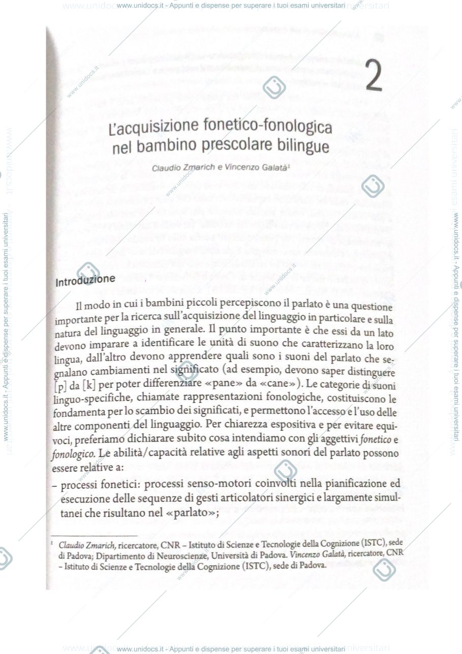 Anteprima pagina 1 — Capitolo 2- il bilinguismo in età evolutiva 