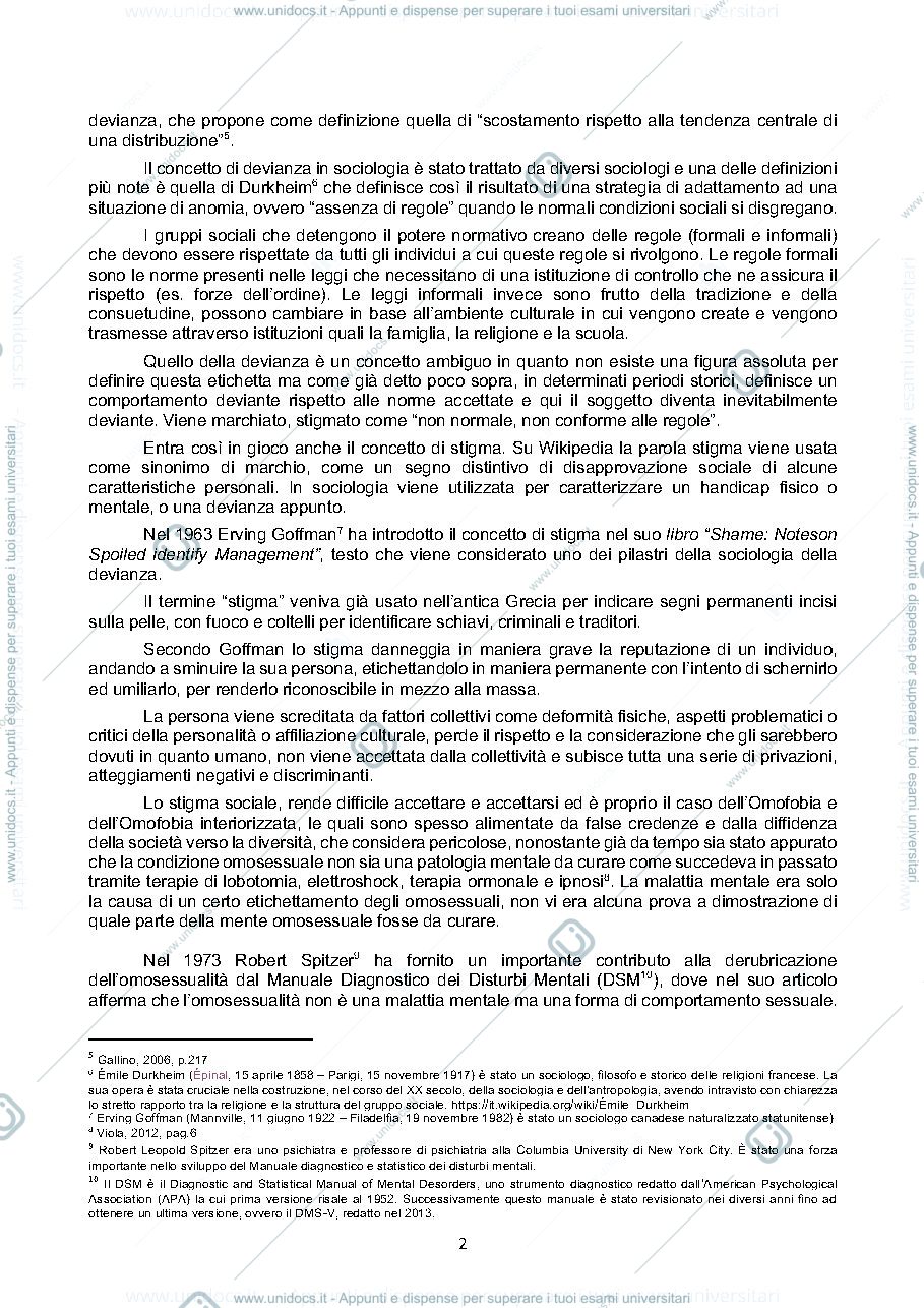 Anteprima pagina 2 — Normalità, devianza,stigma e Omosessualità 