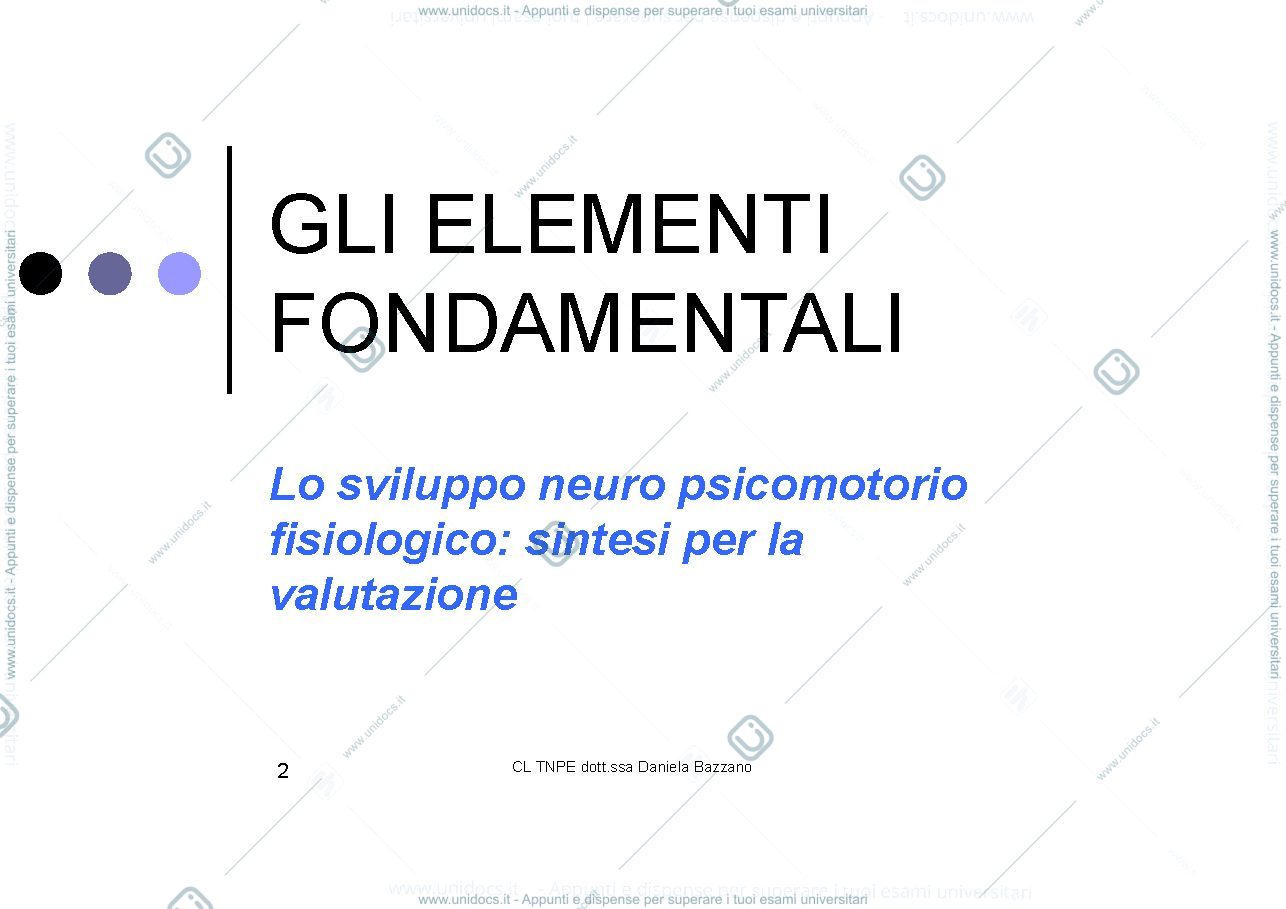 Anteprima pagina 2 — riassunto sviluppo neuropsicomotrio