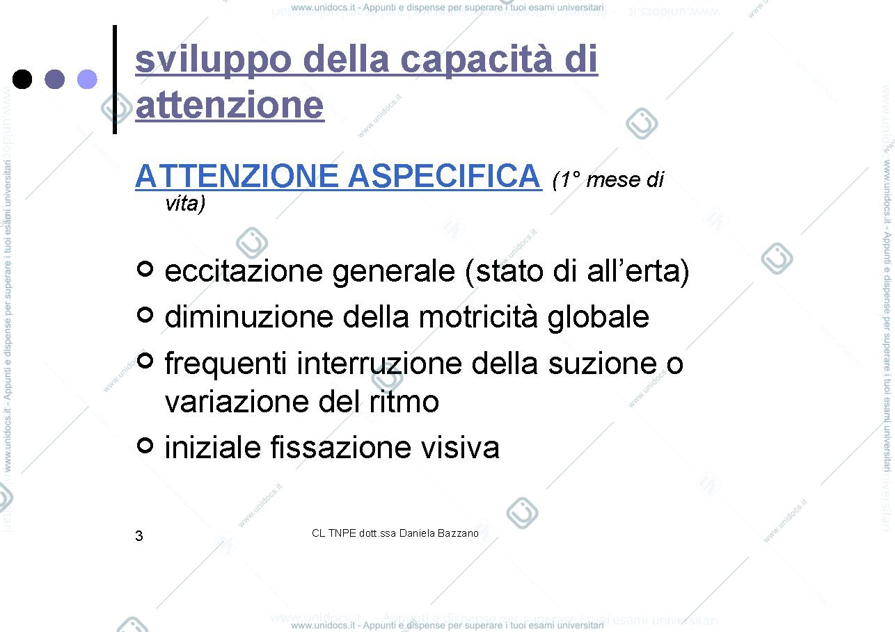 Anteprima pagina 3 — riassunto sviluppo neuropsicomotrio