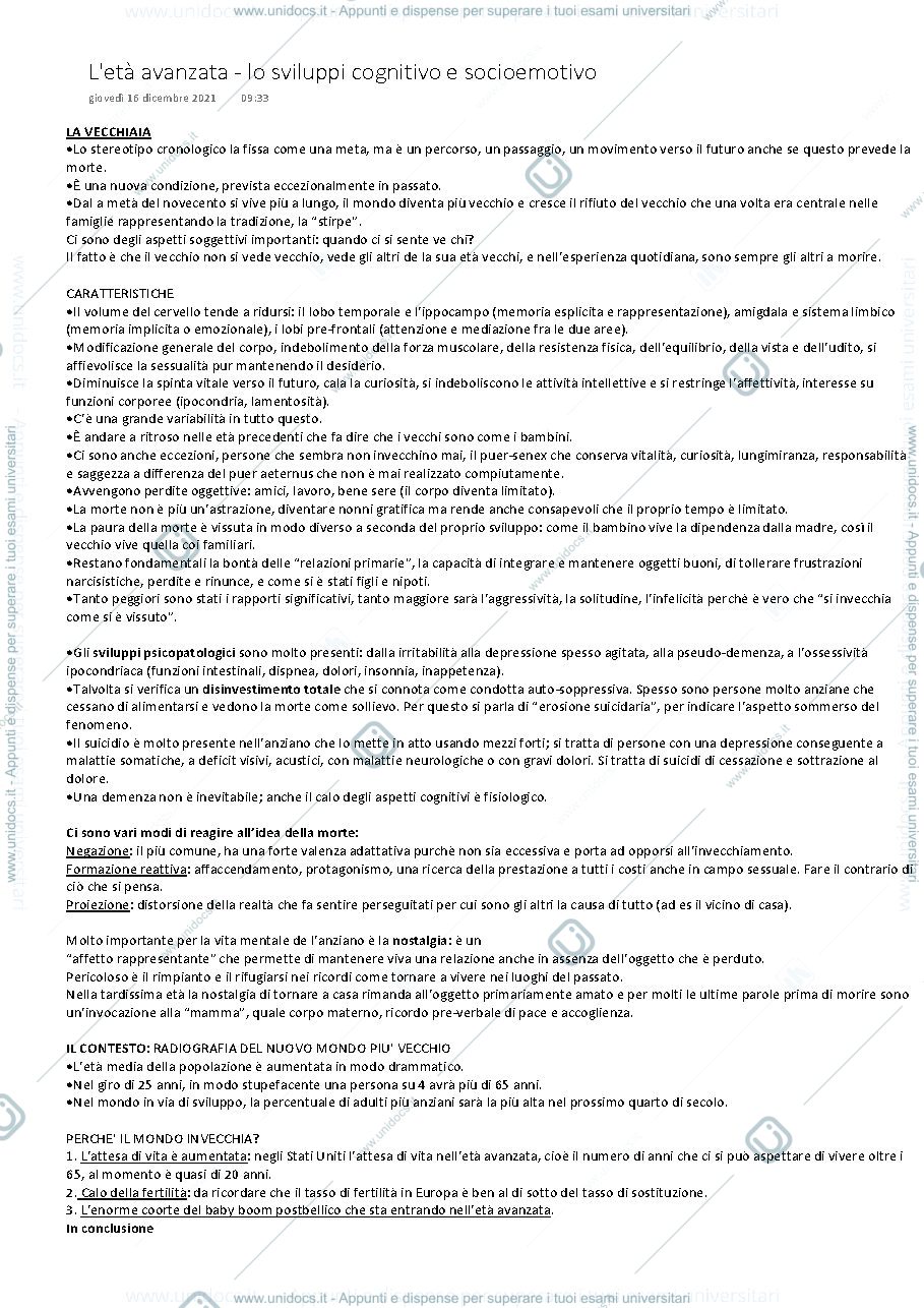 Anteprima pagina 1 — La vecchiaia