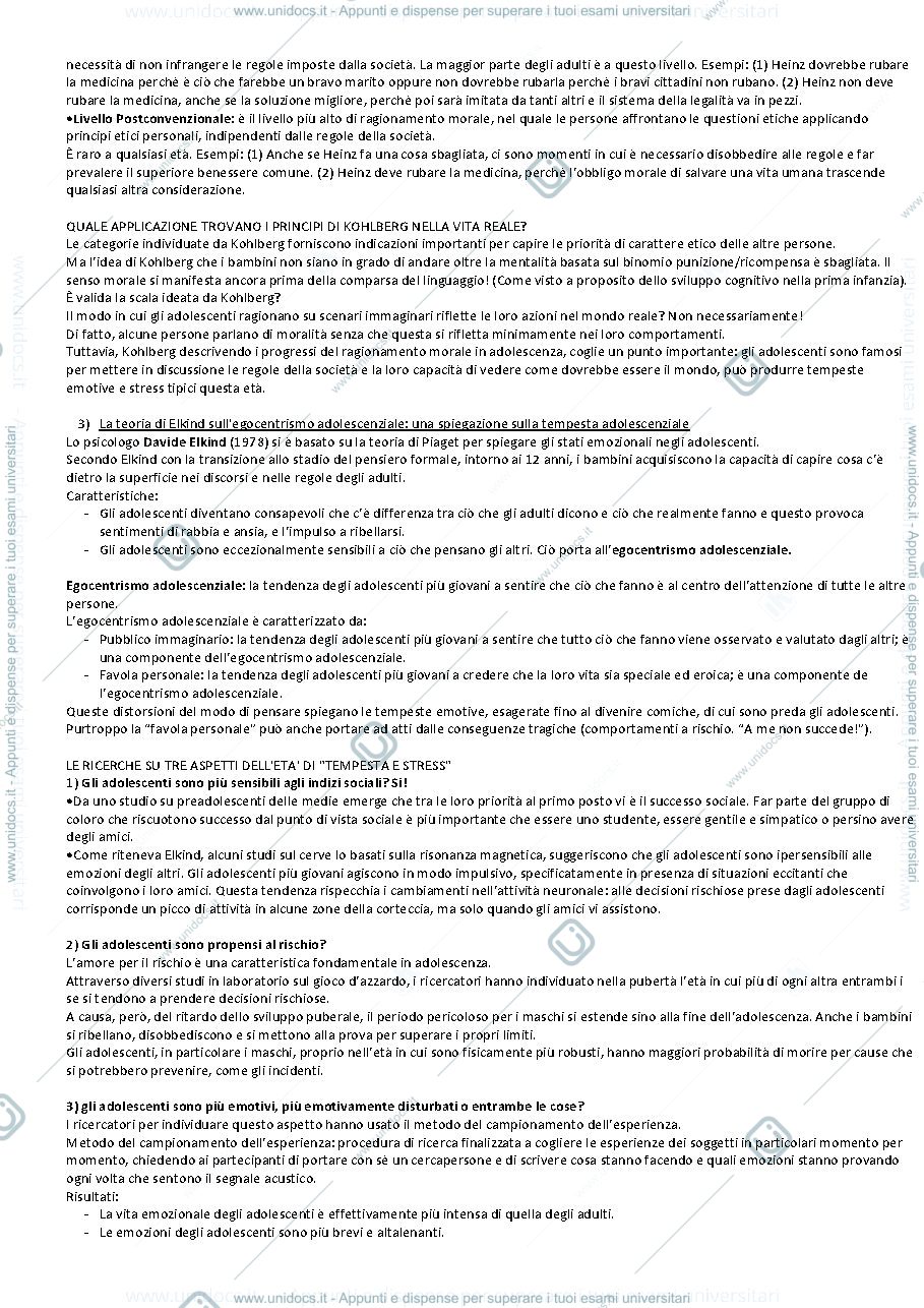 Anteprima pagina 2 — Sviluppo cognitivo, emotivo e sociale dell'adolescenza 