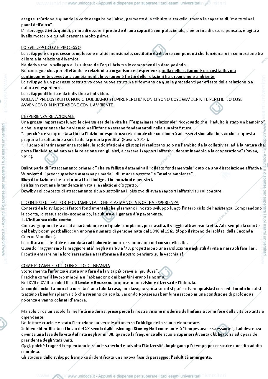 Anteprima pagina 2 — Introduzione Psicologia dello sviluppo
