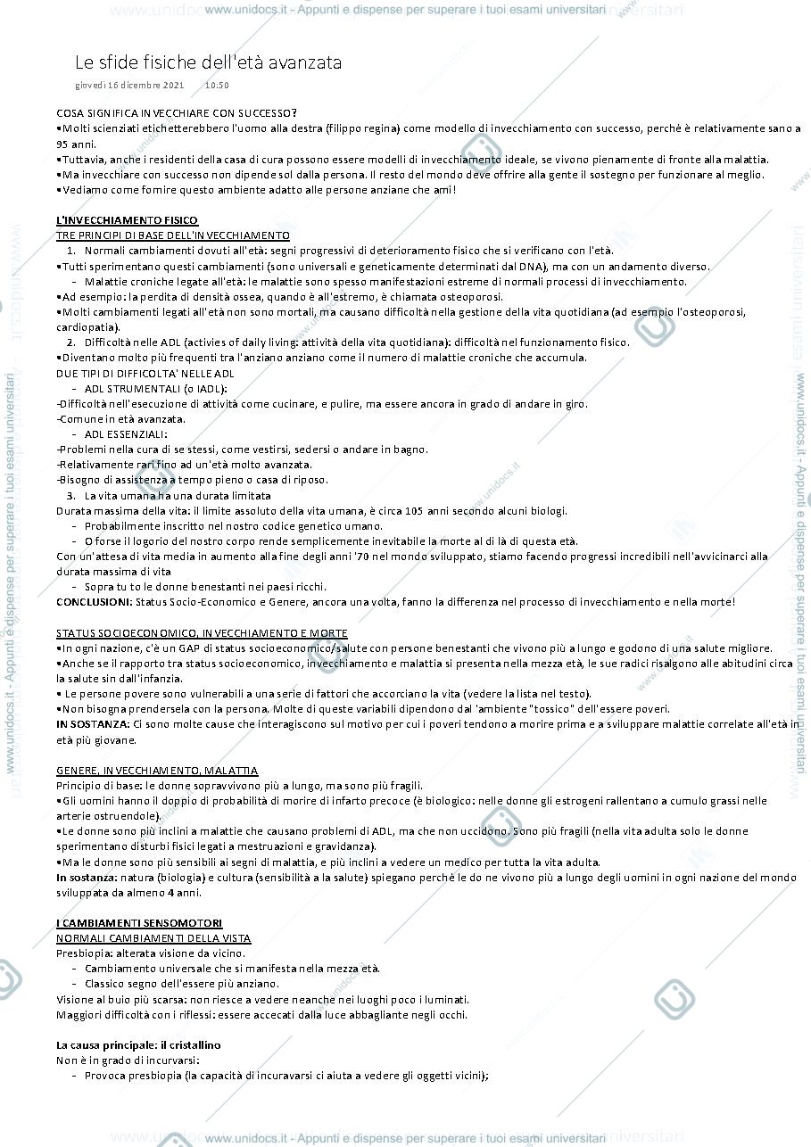 Anteprima pagina 1 — Sfide fisiche dell'età avanzata