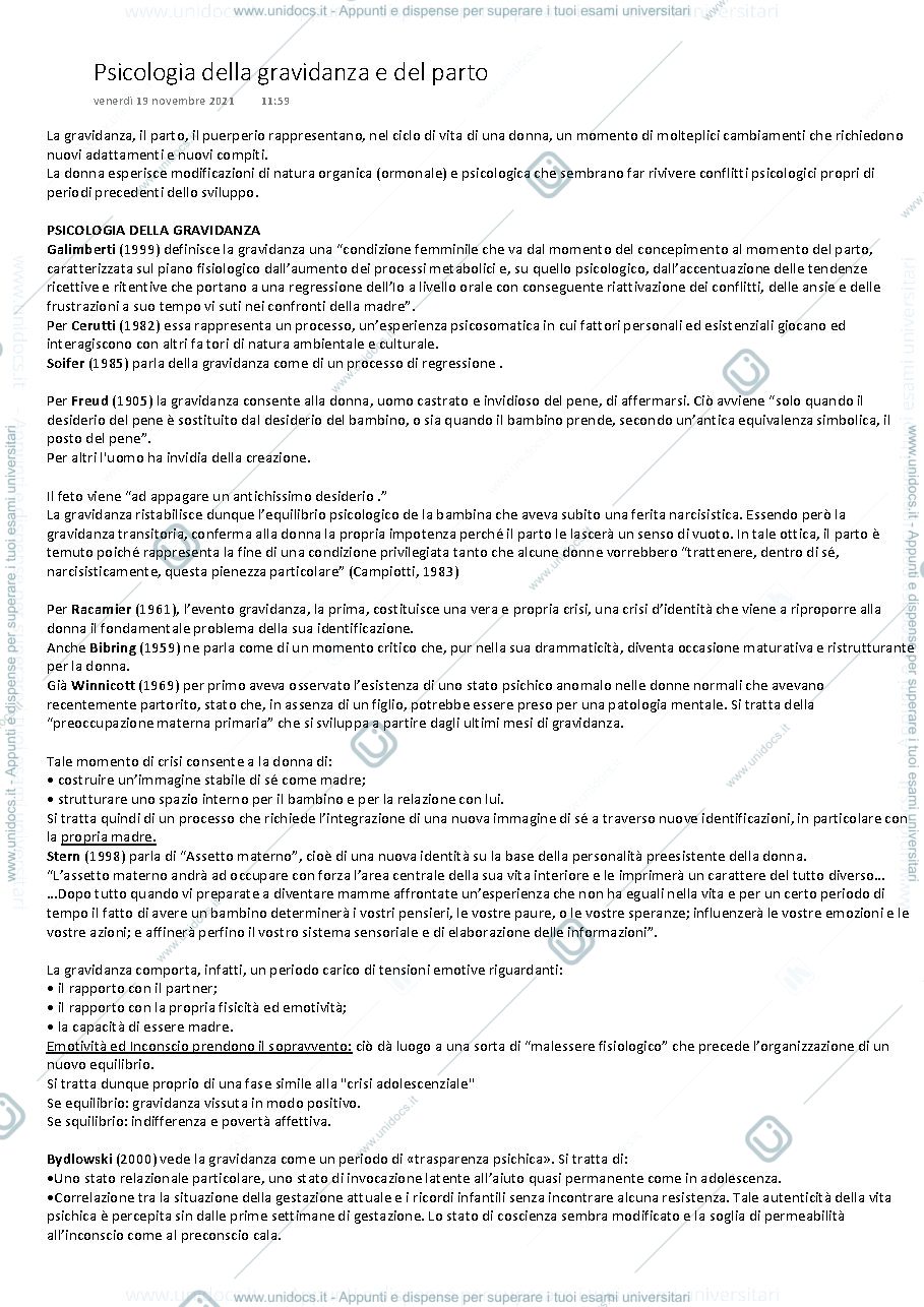 Anteprima pagina 1 — Psicopatologia del parto