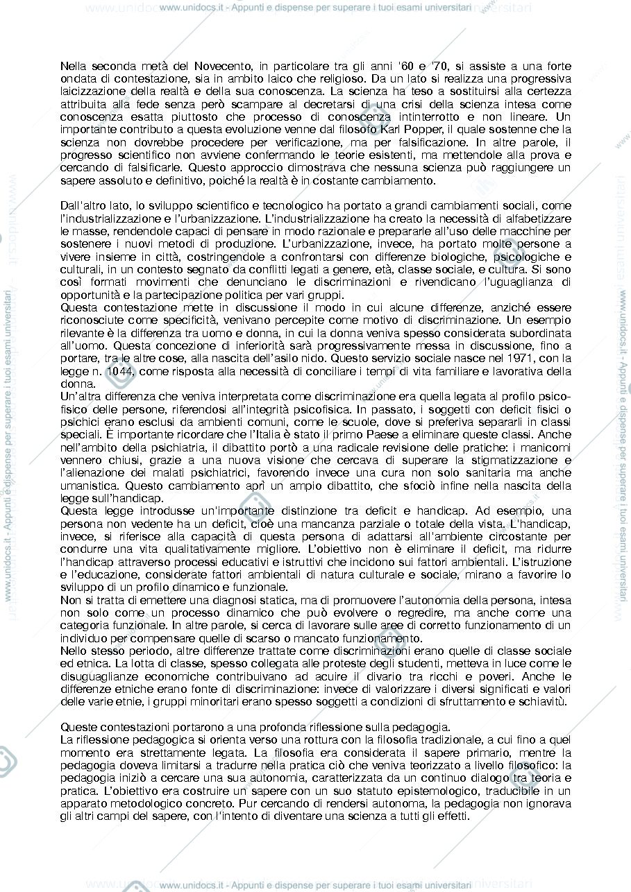 Anteprima pagina 2 — Pedagogia generale e sociale 1 anno 1 semestre