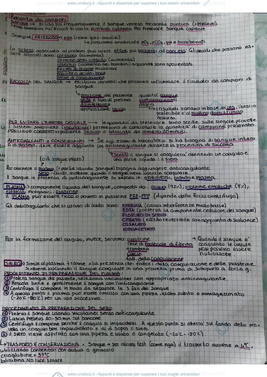Anteprima pagina 1 — Raccolta dei campioni di sangue 