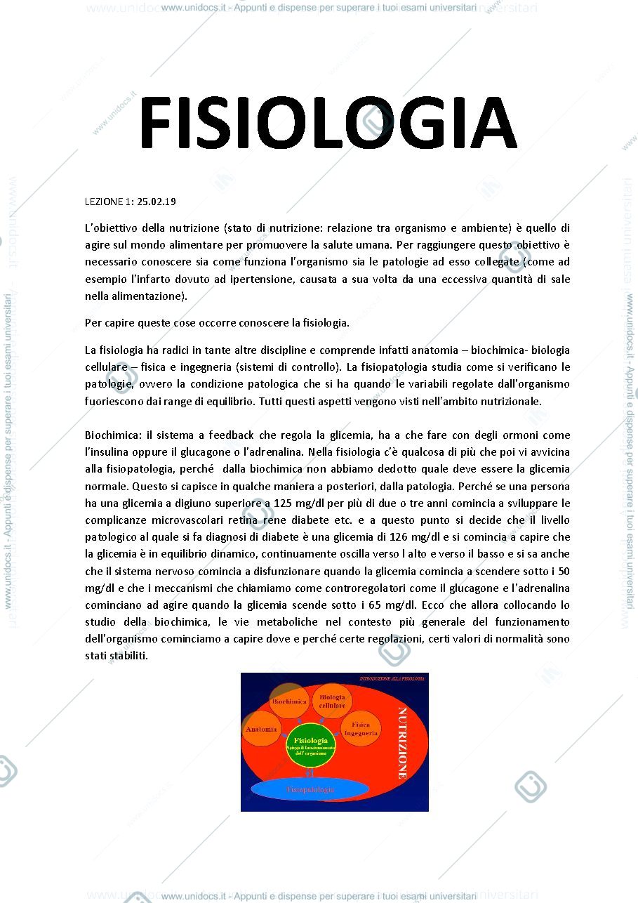 Anteprima pagina 1 — Fisiologia