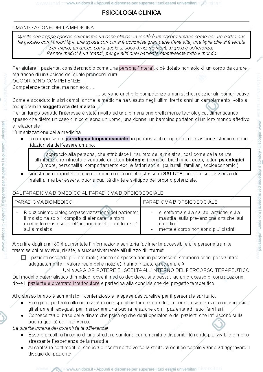 Anteprima pagina 1 — PSICOLOGIA CLINICA