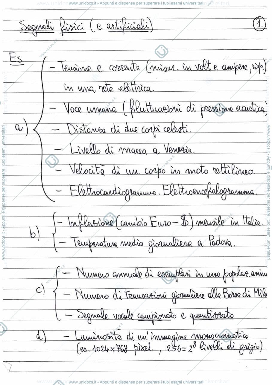 Anteprima pagina 1 — Appunti prof. Pavon