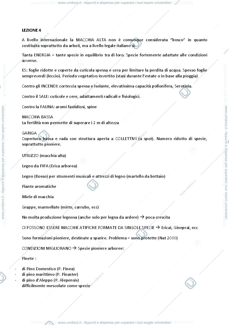 Anteprima pagina 1 — APPUNTI SELVICOLTURA SPECIALE