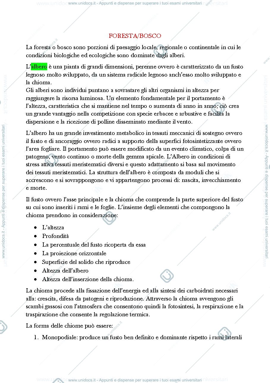 Anteprima pagina 1 — Selvicoltura 