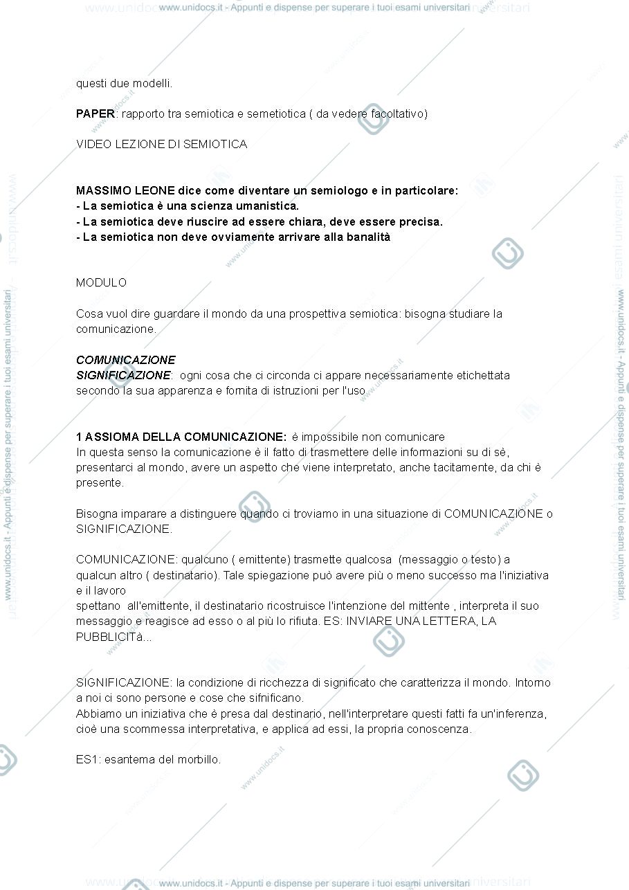 Anteprima pagina 2 — semiotica appunti