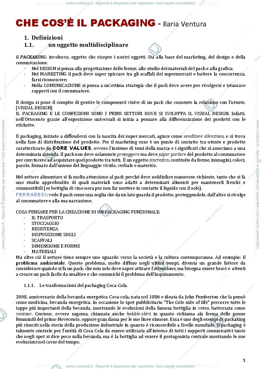 Anteprima pagina 1 — Che cos'è il packaging?