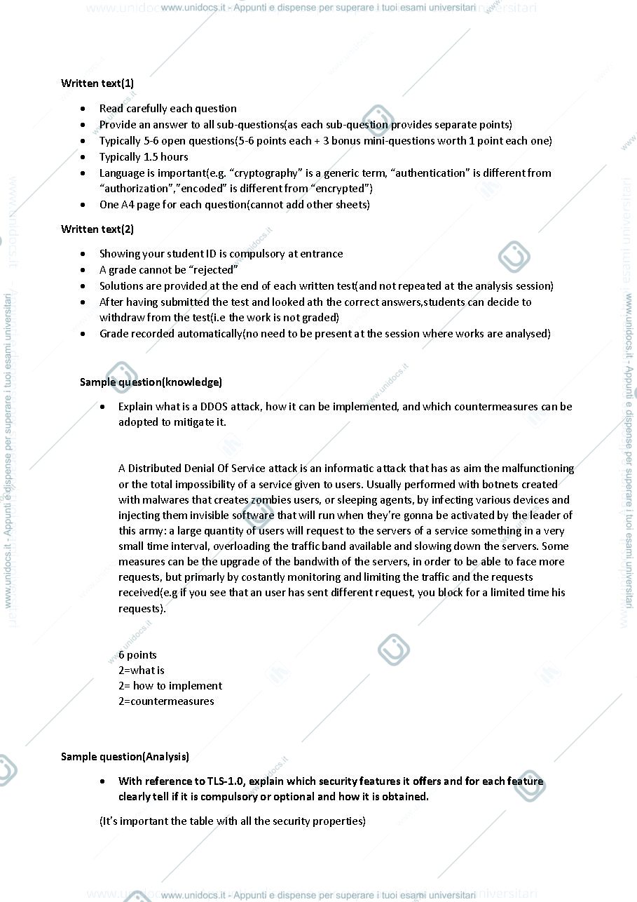 Anteprima pagina 1 — Simulazione d'esame - Sicurezza