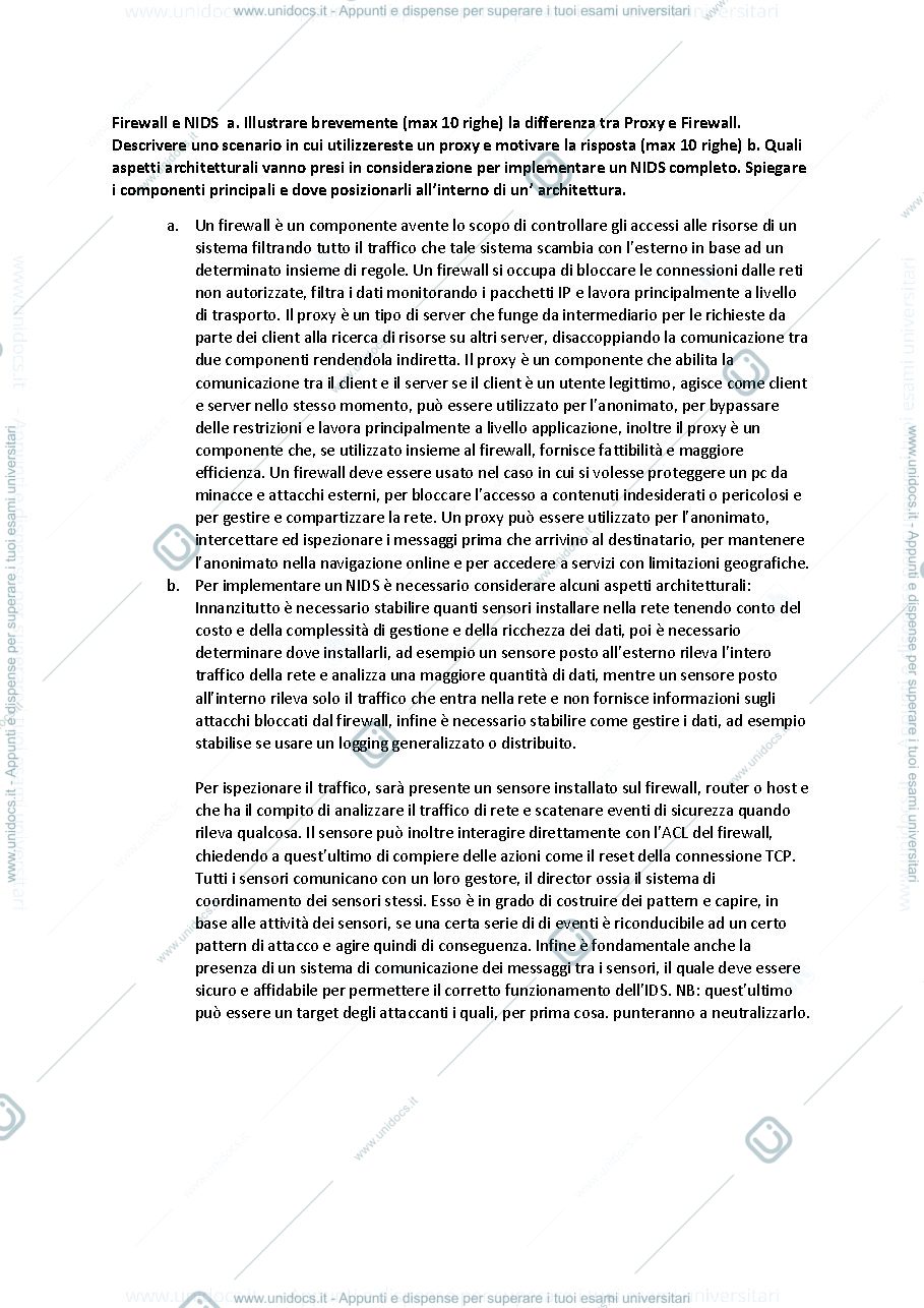 Anteprima pagina 1 — Domande e risposte degli esami passati