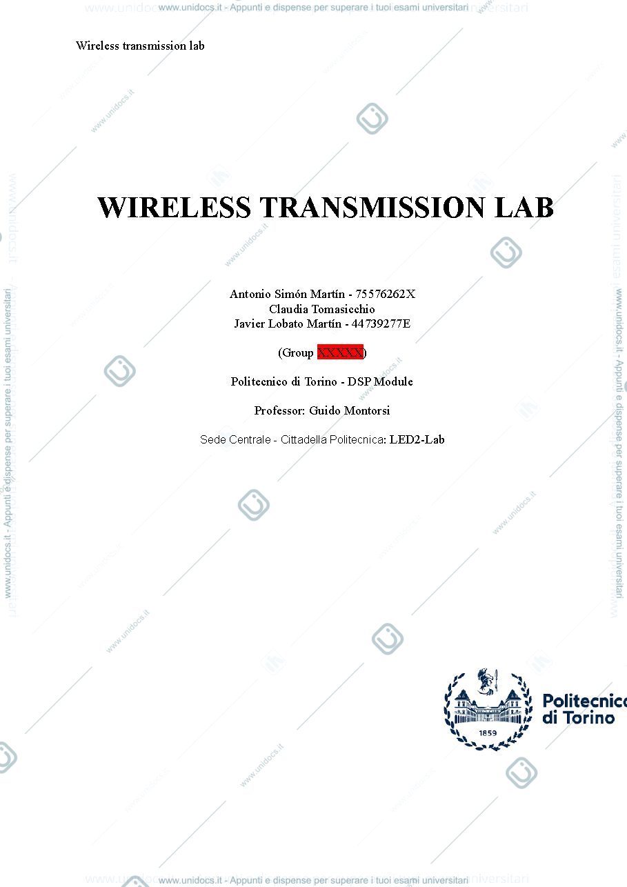 Anteprima pagina 1 — 1 report of wireless transmisssion