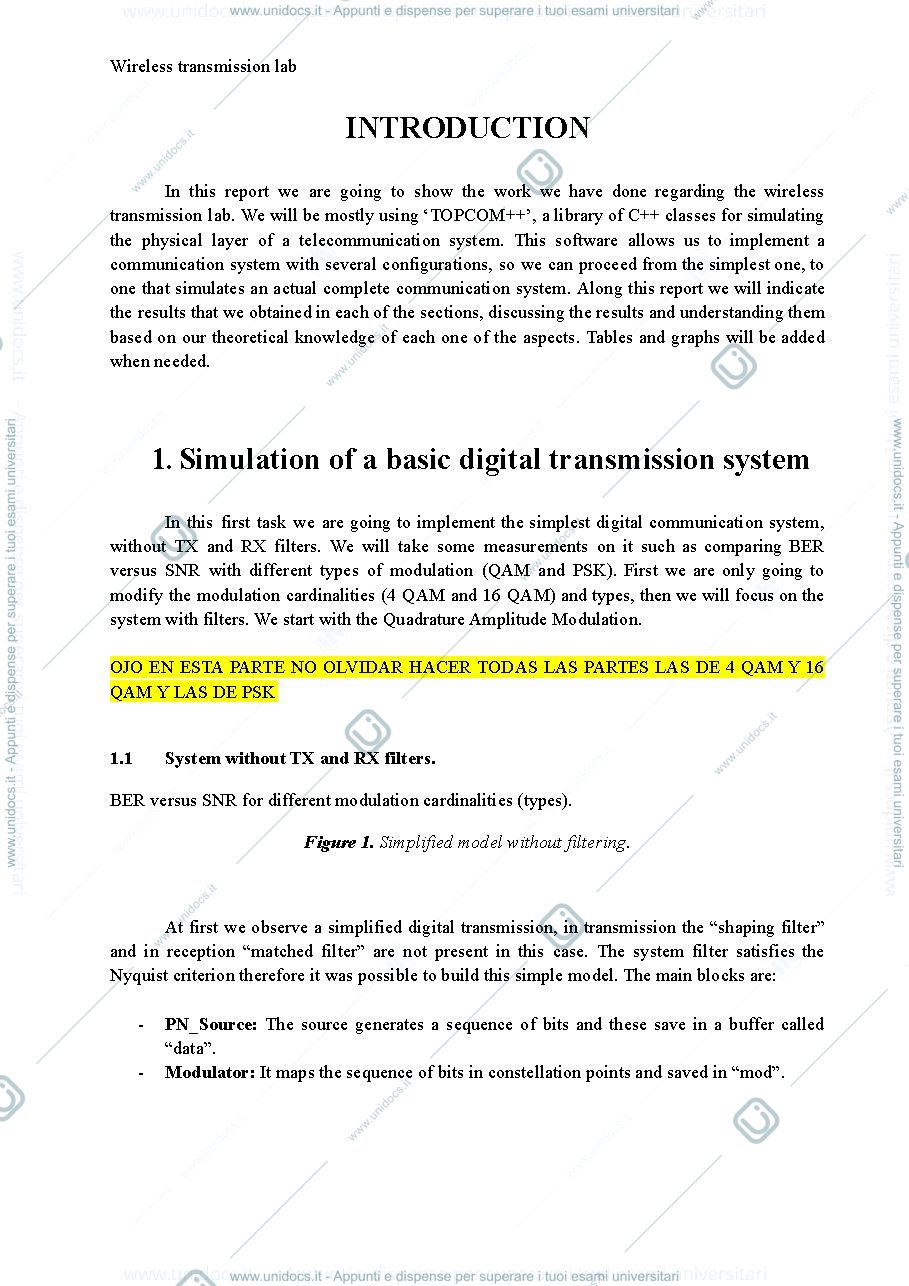 Anteprima pagina 2 — 1 report of wireless transmisssion