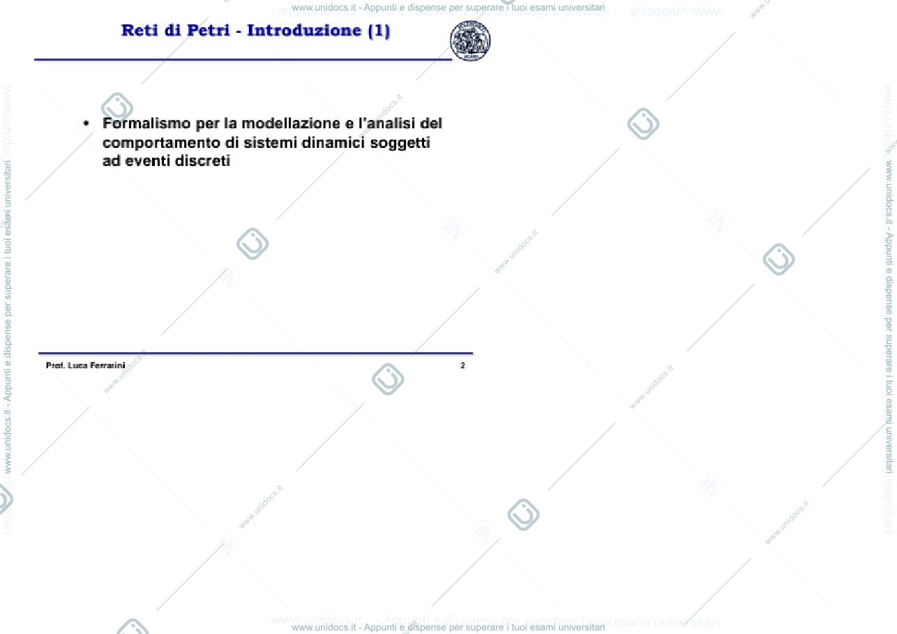 Anteprima pagina 2 — Esercitazione1 - Reti di Petri-Introduzione-Proprieta-Grafo di Raggiungibilita esercitazioni prof: Ferrarini