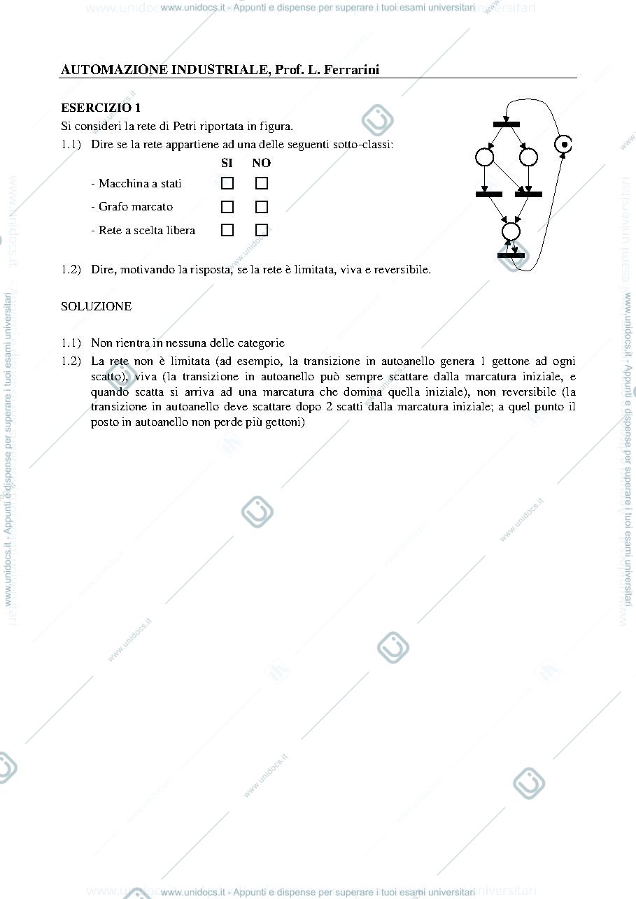 Anteprima pagina 1 — esercizi prof: Ferrarini