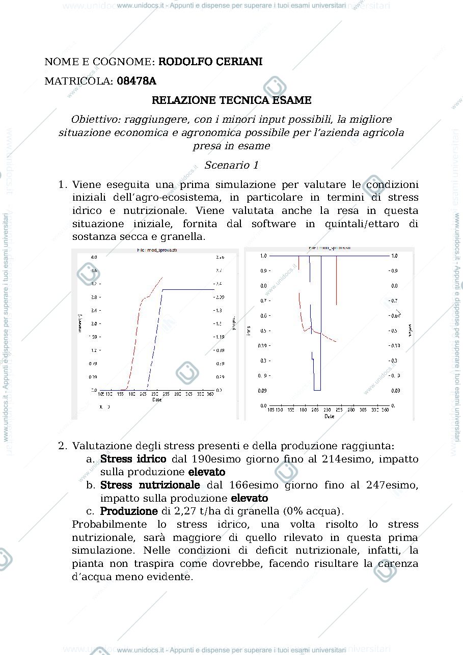 Anteprima pagina 1 — relazione consegnata per l'esame scritto (Stics), voto 30
