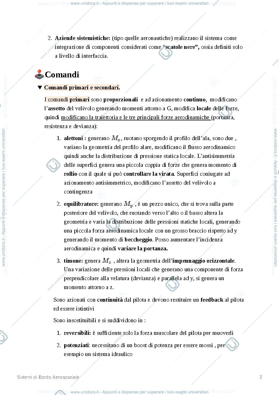 Anteprima pagina 2 — Sistemi di bordo - riassunto e possibili domande APERTE