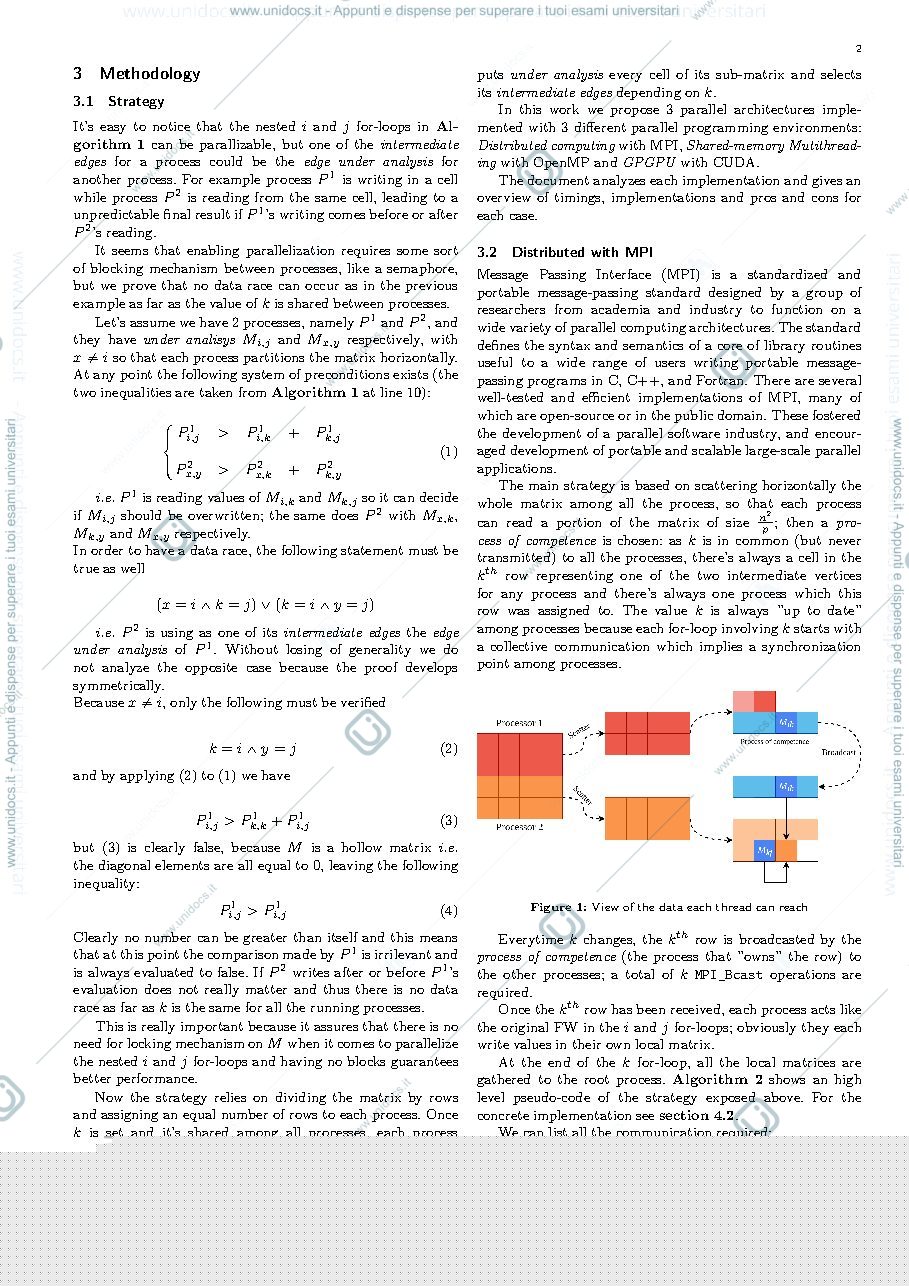 Anteprima pagina 2 — Esame (report) - Parallelization of the Floyd-Warshall algorithm